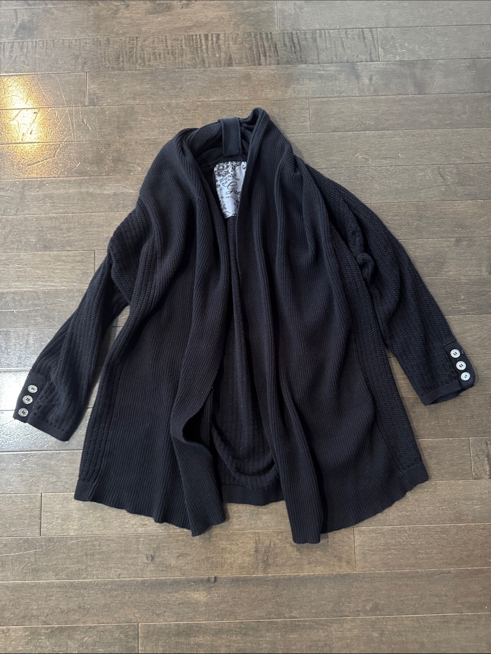 GUESS Black Open-Front Cardigan